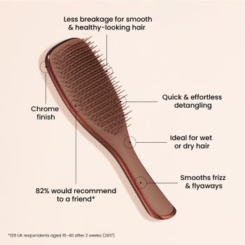 Tangle Teezer Ultimate Detangler Chrome perie de tip paletă pentru păr drept și ondulat - imagine 3